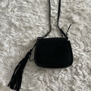 Allsaints Black Leather Captain Crossbody Bag